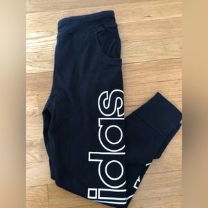 Girls Adidas joggers black and white